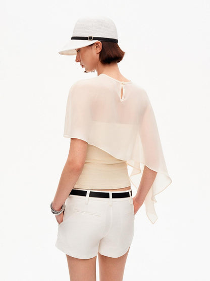 STRIKE A POSE Asymmetrical Mesh Cape Bandeau Slim Fit Women&