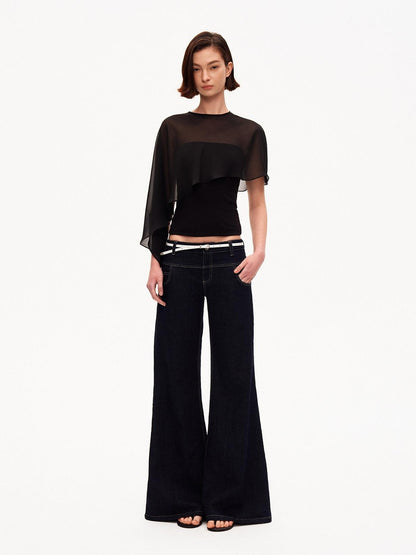 STRIKE A POSE Asymmetrical Mesh Cape Bandeau Slim Fit Women&