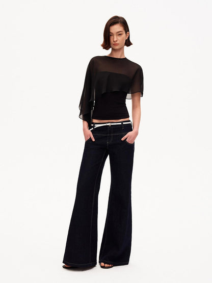 STRIKE A POSE Asymmetrical Mesh Cape Bandeau Slim Fit Women&