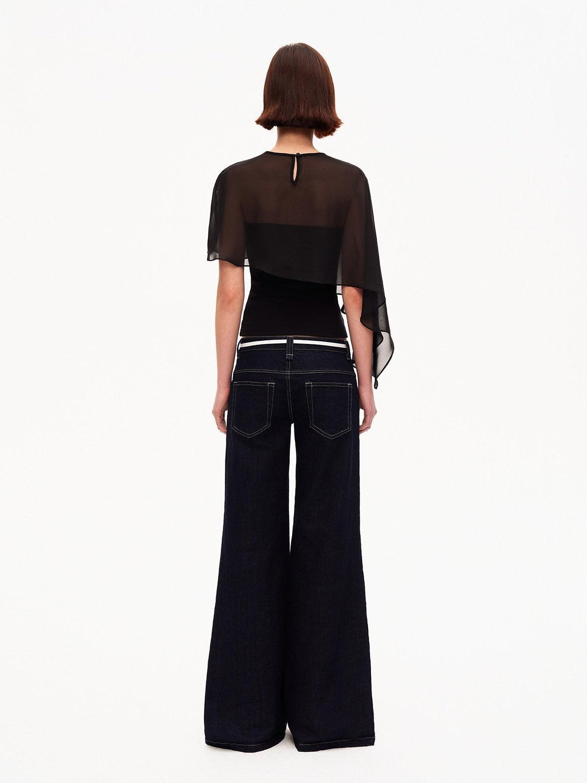 STRIKE A POSE Asymmetrical Mesh Cape Bandeau Slim Fit Women&