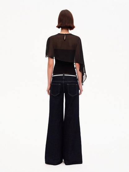STRIKE A POSE Asymmetrical Mesh Cape Bandeau Slim Fit Women&