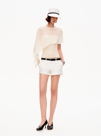 STRIKE A POSE Asymmetrical Mesh Cape Bandeau Slim Fit Women&