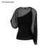 STRIKE_A_POSE_Black_Asymmetric_Sheer_Mesh_One_Shoulder_Batwing_Layered_Women&