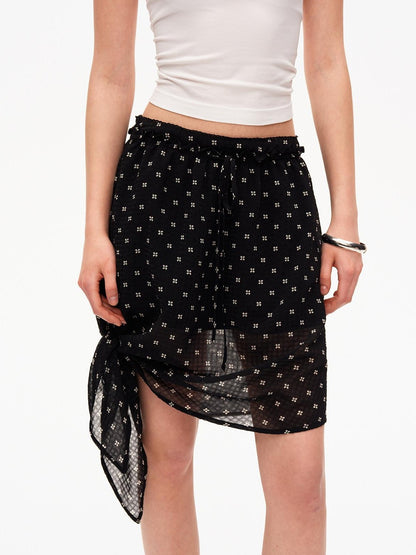 STRIKE A POSE Black Polka Dot Print Halter Neck Loose A Line Women&