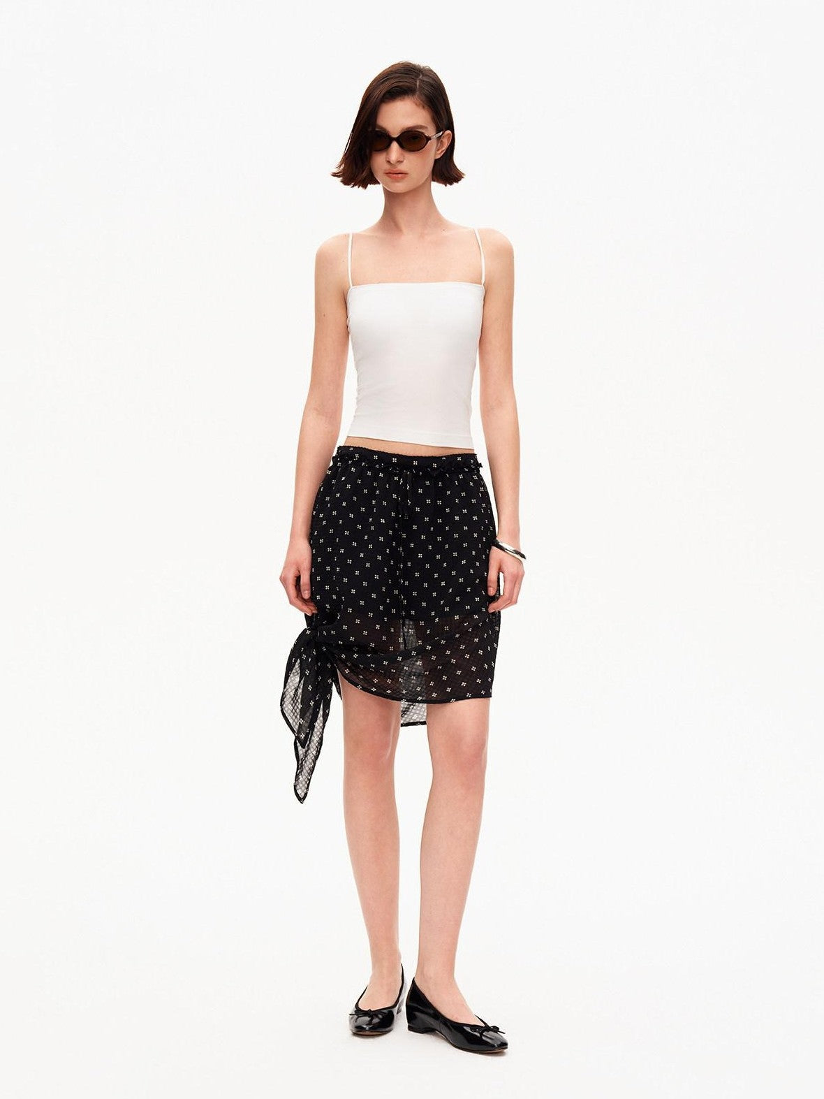 STRIKE A POSE Black Polka Dot Print Halter Neck Loose A Line Women&