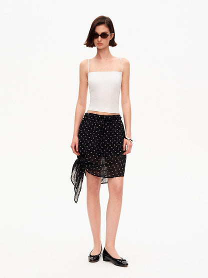 STRIKE A POSE Black Polka Dot Print Halter Neck Loose A Line Women&