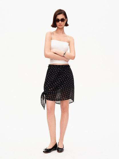 STRIKE A POSE Black Polka Dot Print Halter Neck Loose A Line Women&