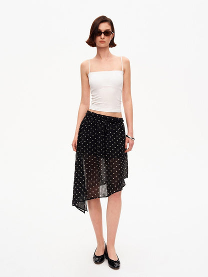 STRIKE A POSE Black Polka Dot Print Halter Neck Loose A Line Women&