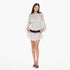 STRIKE_A_POSE_Black_White_Polka_Dot_Cinched_Tie_Neck_3_4_Sleeve_Women&