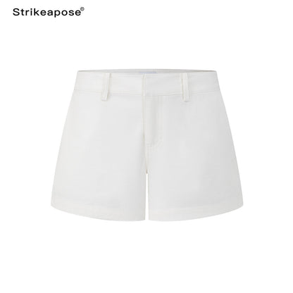 STRIKE_A_POSE_Black_White_Straight_Twill_Wrinkle_Resistant_Women&