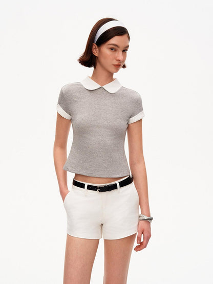 STRIKE A POSE Black White Straight Twill Wrinkle Resistant Women&