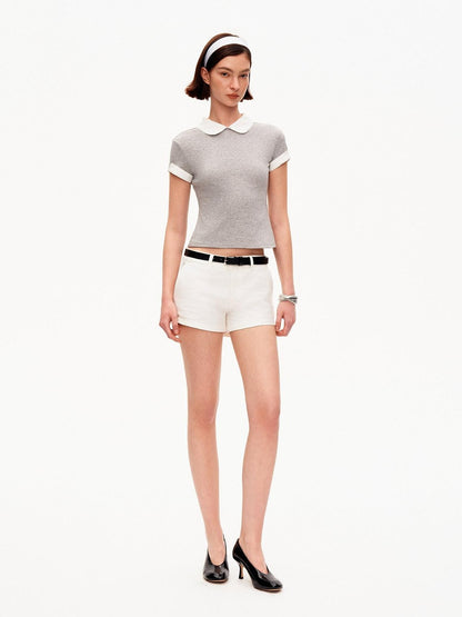 STRIKE A POSE Black White Straight Twill Wrinkle Resistant Women&