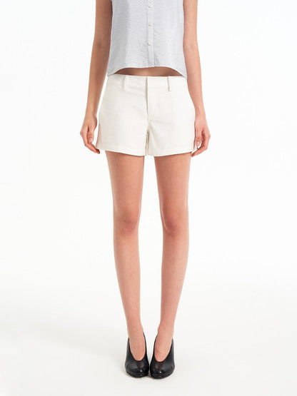 STRIKE A POSE Black White Straight Twill Wrinkle Resistant Women&