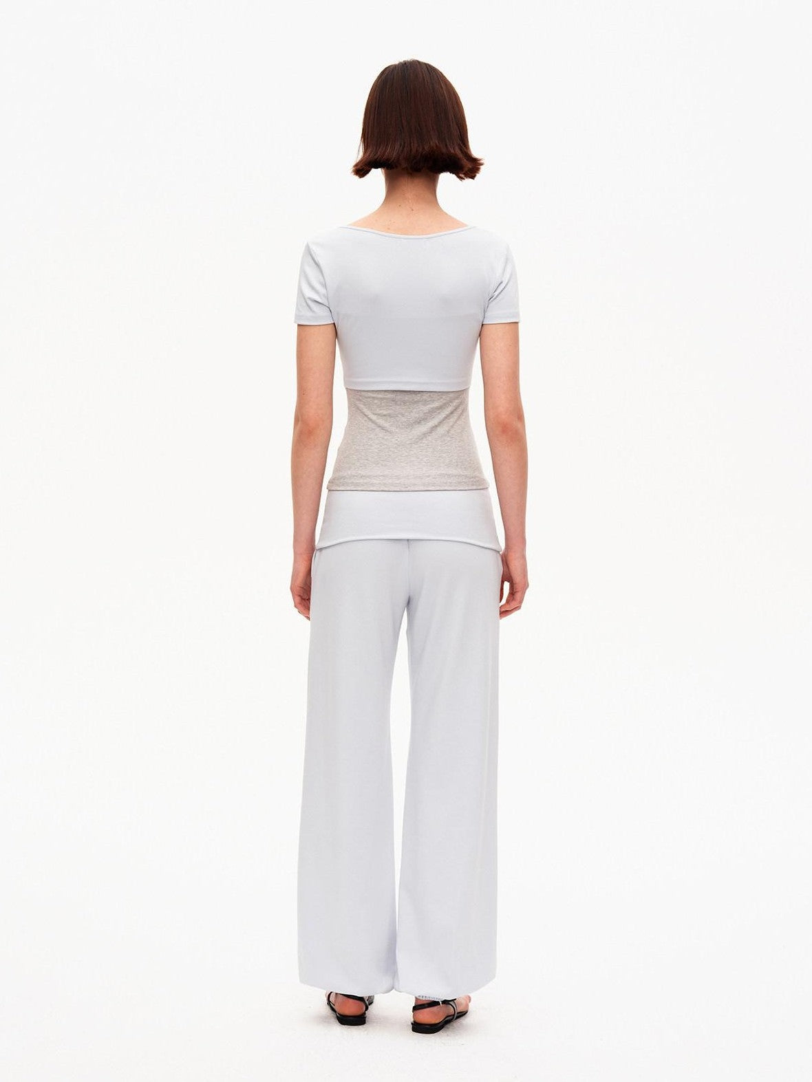 STRIKE A POSE Blue Gray Contrast Patchwork Women&