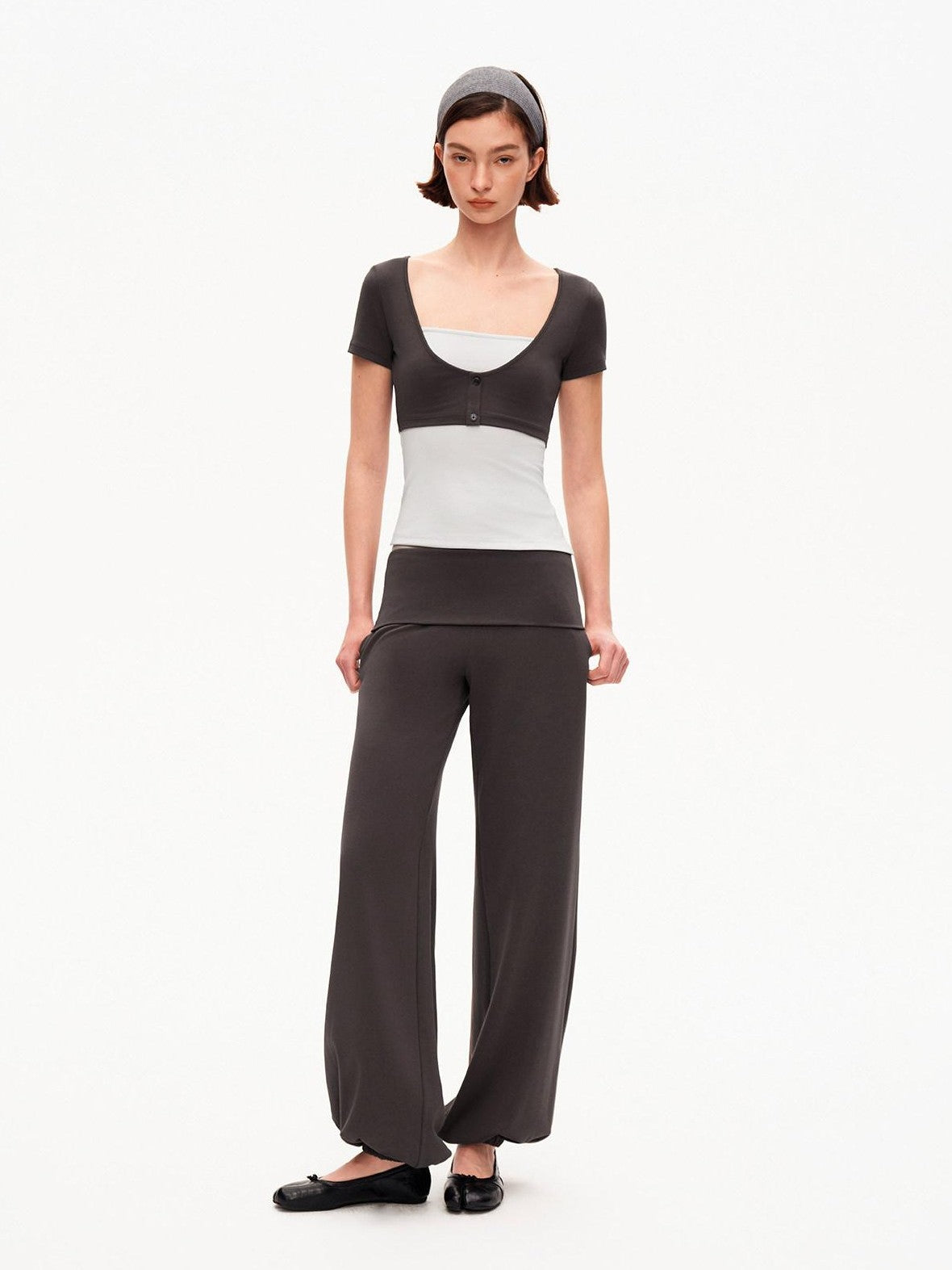 STRIKE A POSE Blue Gray Contrast Patchwork Women&