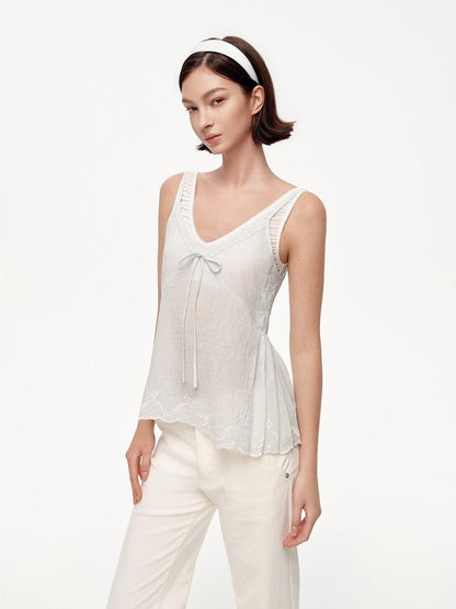 STRIKE A POSE Blue V-neck Lace Trim Textured Loose A Line Women&