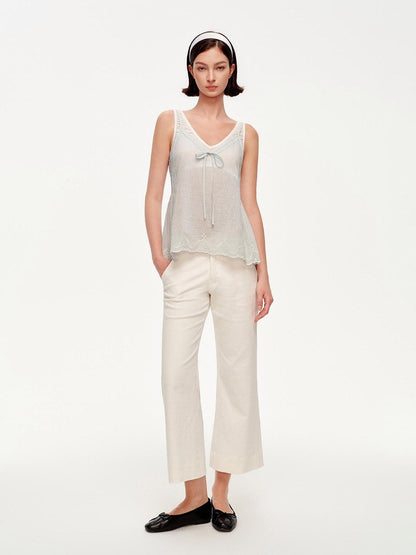 STRIKE A POSE Blue V-neck Lace Trim Textured Loose A Line Women&