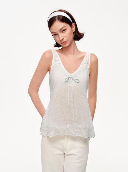 STRIKE A POSE Blue V-neck Lace Trim Textured Loose A Line Women&