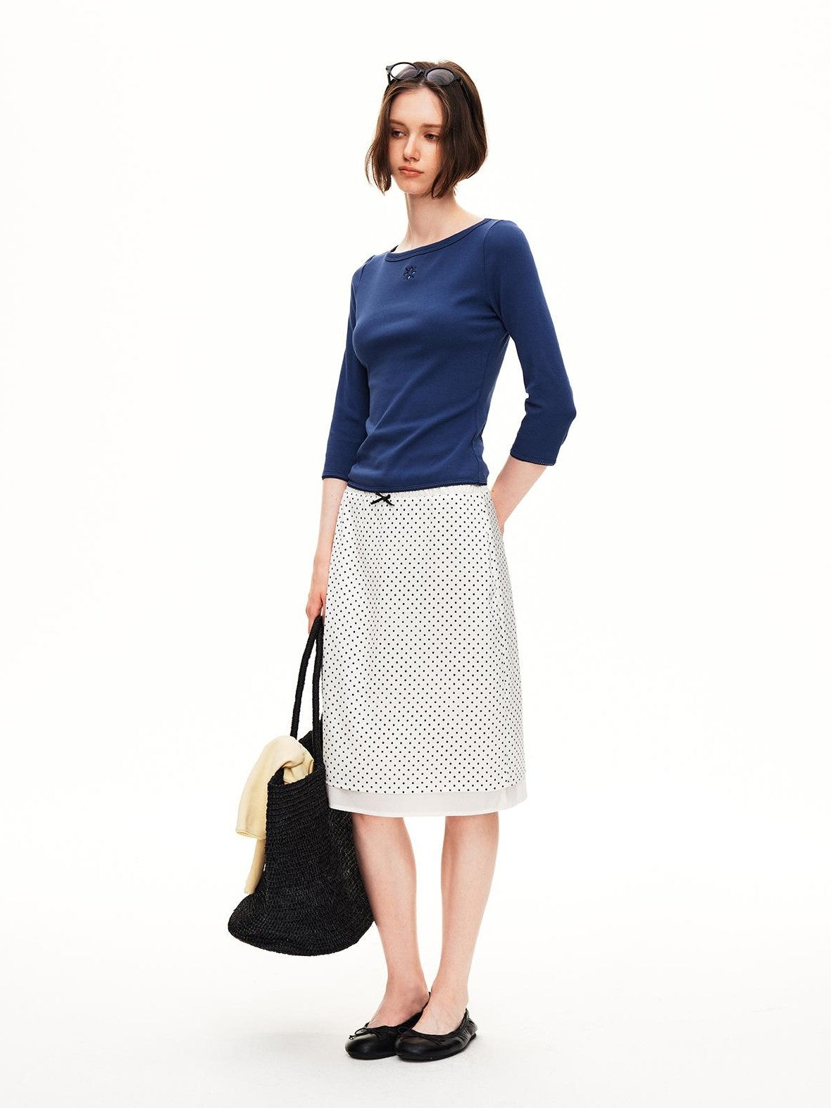 STRIKE A POSE Boat Neck Lace Trim Solid Color Slim Fit Cotton Women&