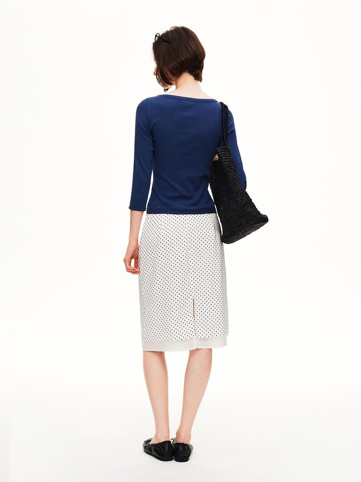 STRIKE A POSE Boat Neck Lace Trim Solid Color Slim Fit Cotton Women&
