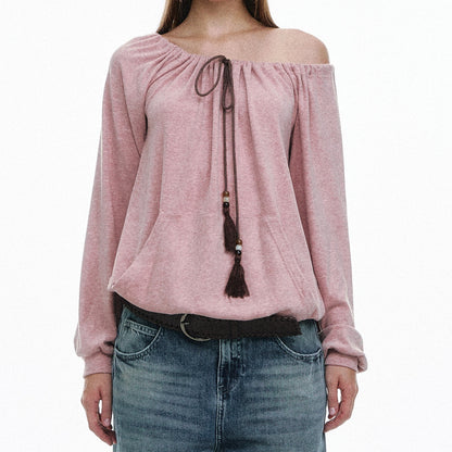 STRIKE_A_POSE_Bohemian_Off_Shoulder_Drawstring_Tassel_Loose_Women&