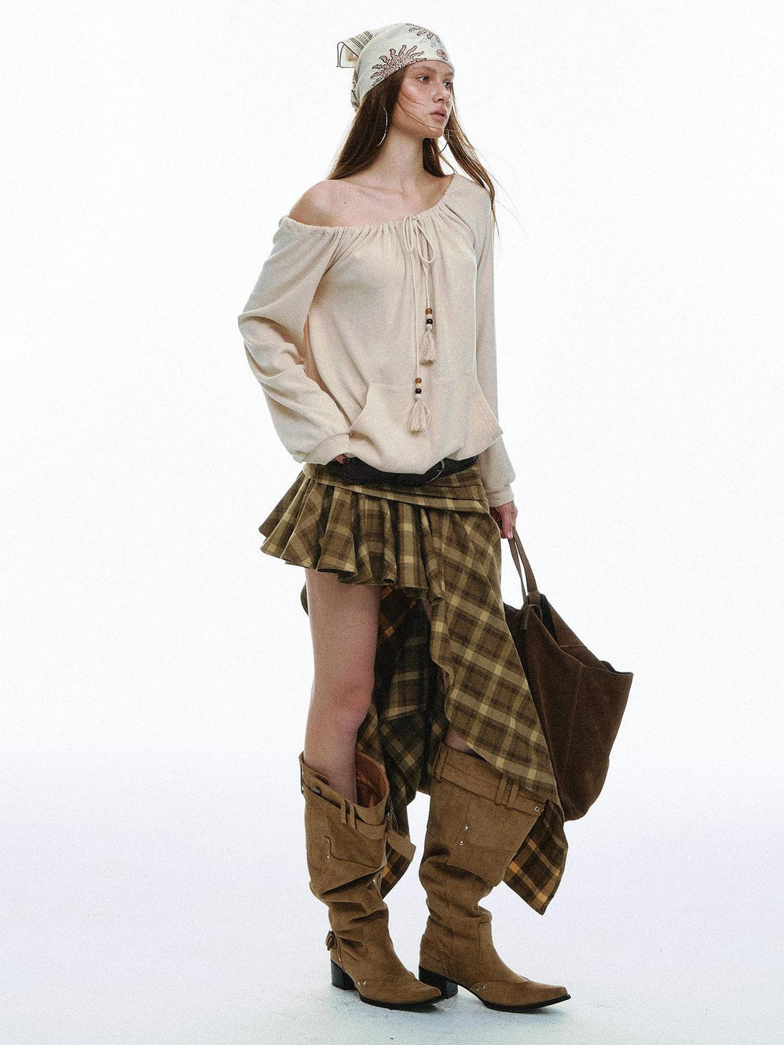 STRIKE A POSE Bohemian Off Shoulder Drawstring Tassel Loose Women&