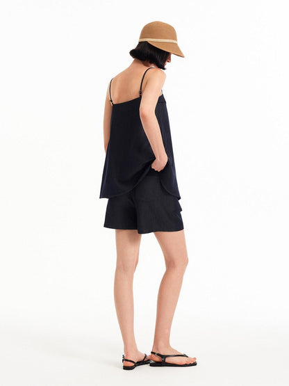 STRIKE A POSE Bow Aline Camisole Loose Shorts Women&