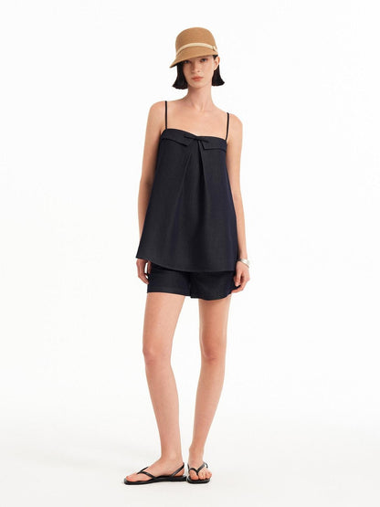 STRIKE A POSE Bow Aline Camisole Loose Shorts Women&