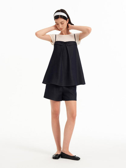 STRIKE A POSE Bow Aline Camisole Loose Shorts Women&