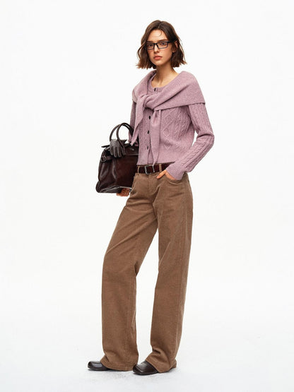 STRIKE A POSE Cable Knit Asymmetric Drape Collar Slim Fit Cropped Women&