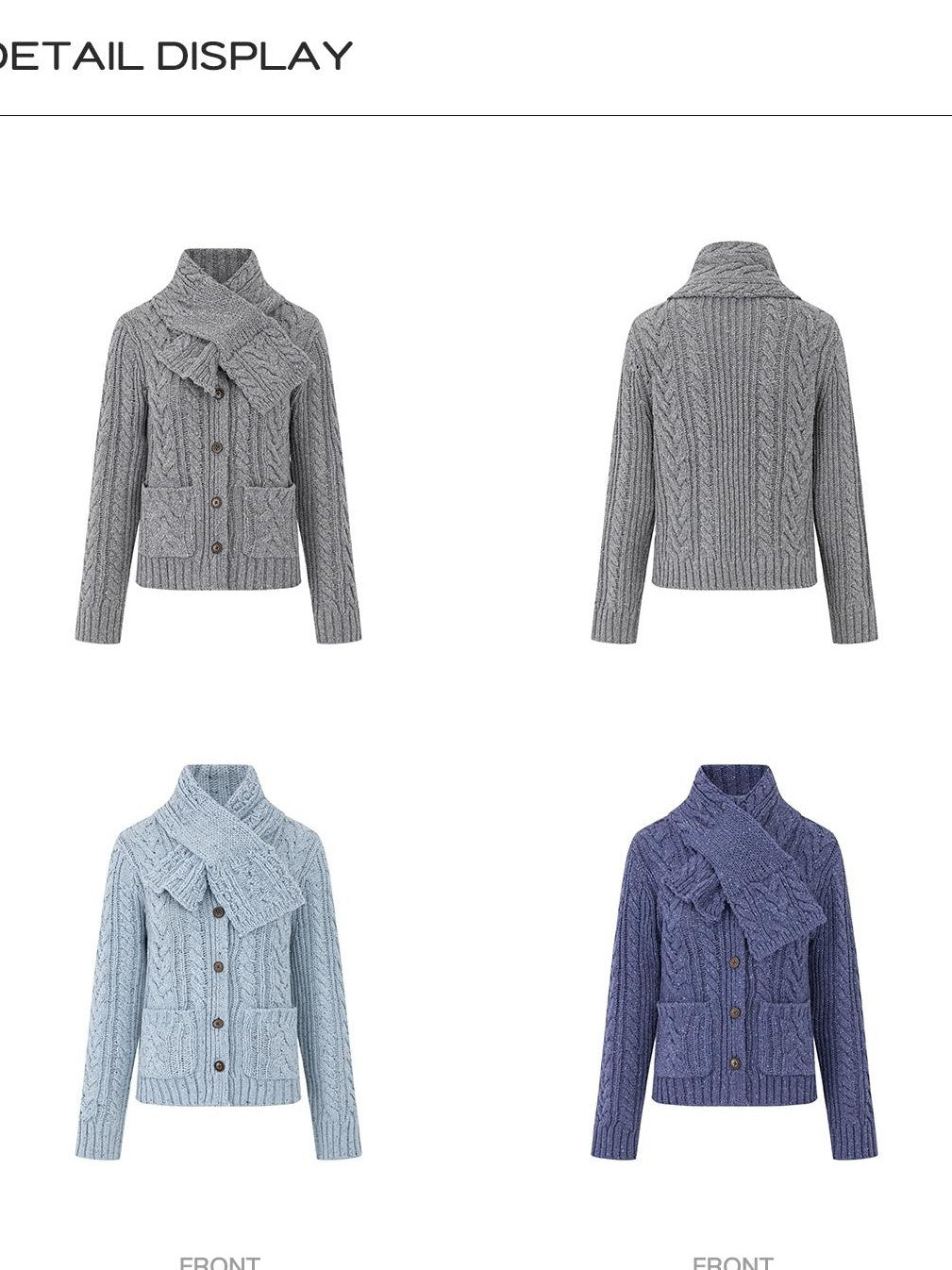STRIKE A POSE Cable Knit Vintage Loose Fit Wool Blend Women&