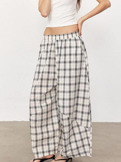 STRIKE A POSE Checked Parachute High Waist Elastic Women&