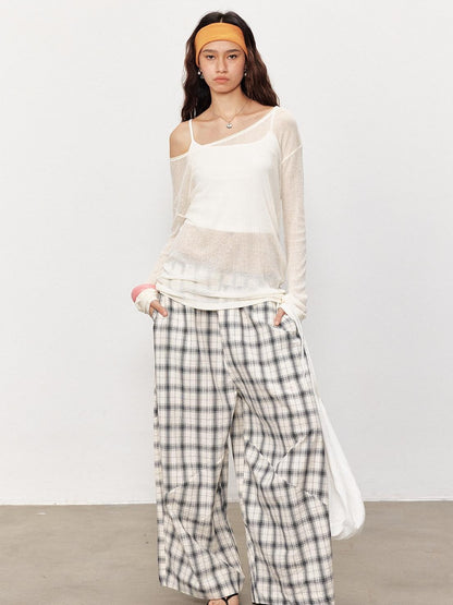 STRIKE A POSE Checked Parachute High Waist Elastic Women&