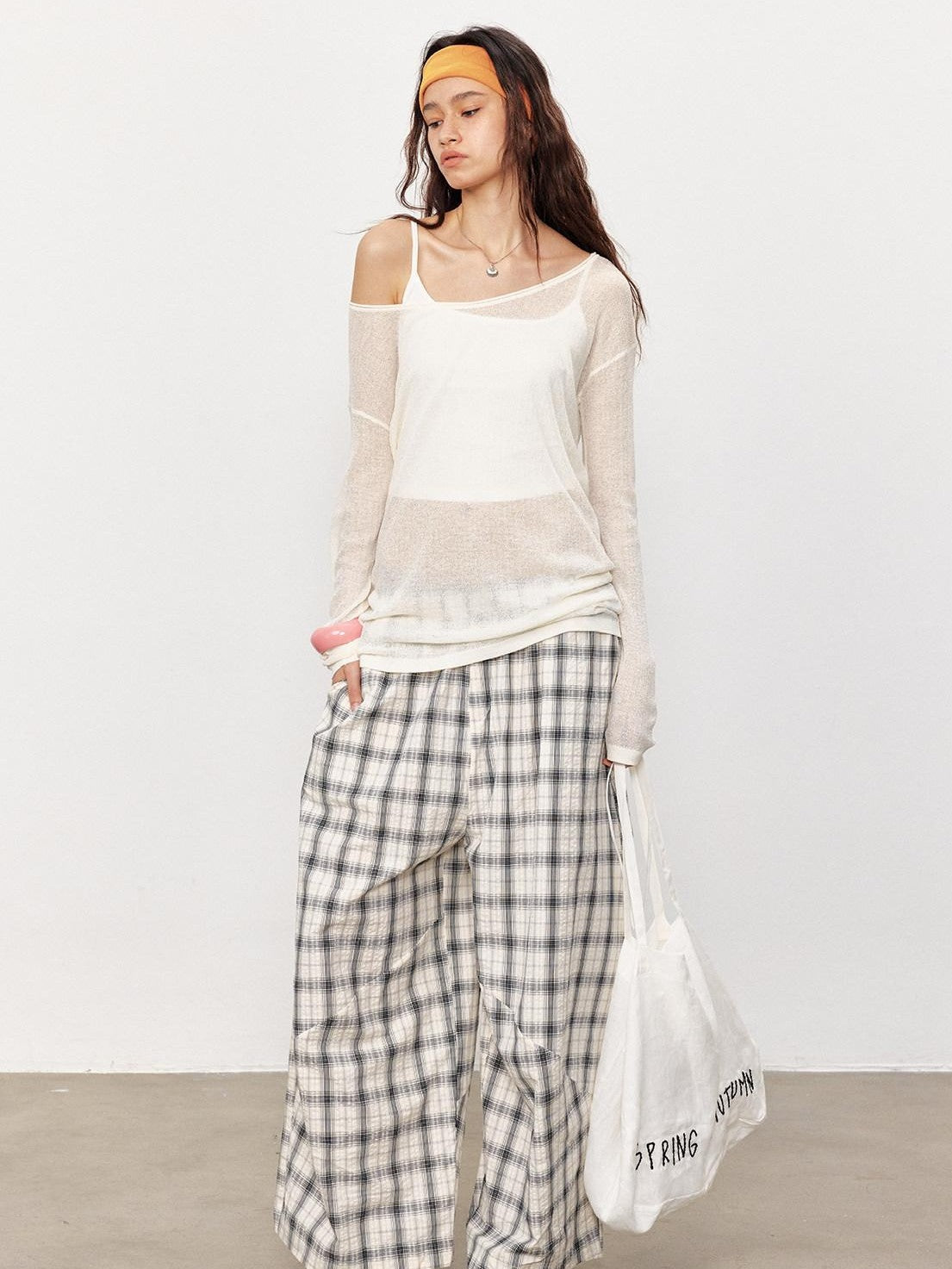 STRIKE A POSE Checked Parachute High Waist Elastic Women&