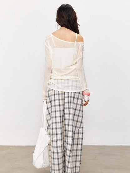 STRIKE A POSE Checked Parachute High Waist Elastic Women&