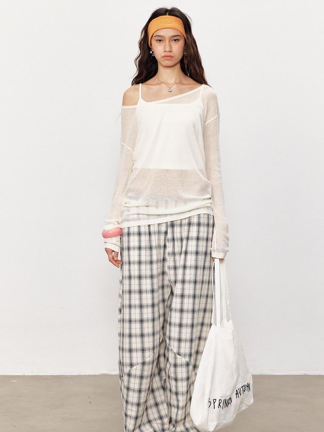 STRIKE A POSE Checked Parachute High Waist Elastic Women&