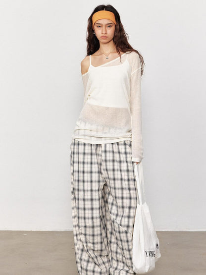 STRIKE A POSE Checked Parachute High Waist Elastic Women&