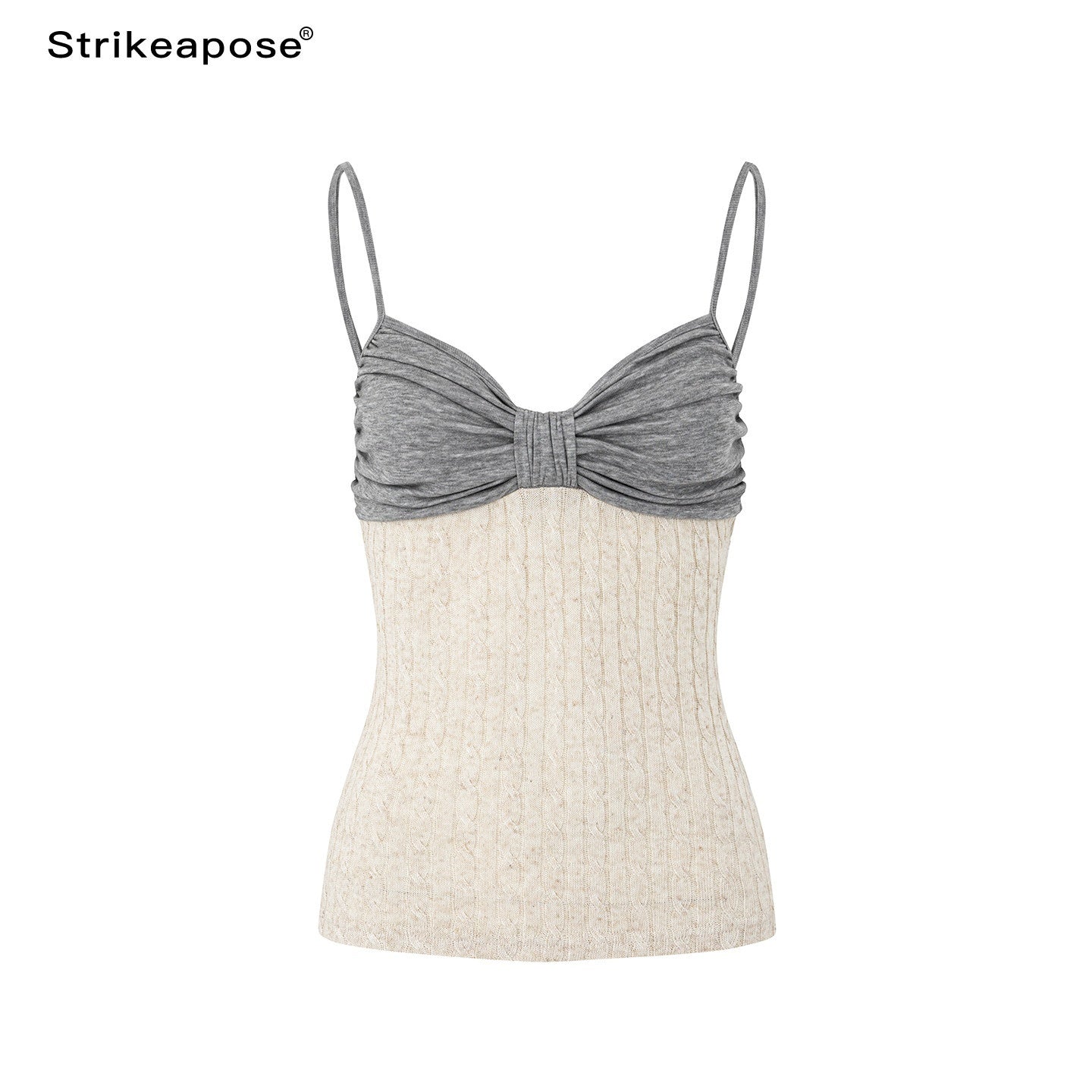 STRIKE_A_POSE_Colorblock_Cable_Knit_V-neck_Slim_Women&