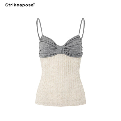 STRIKE_A_POSE_Colorblock_Cable_Knit_V-neck_Slim_Women&