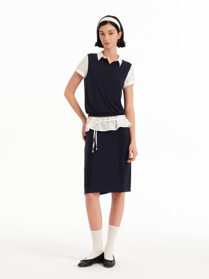 STRIKE A POSE Colorblock Cinched Waist Polo Women&