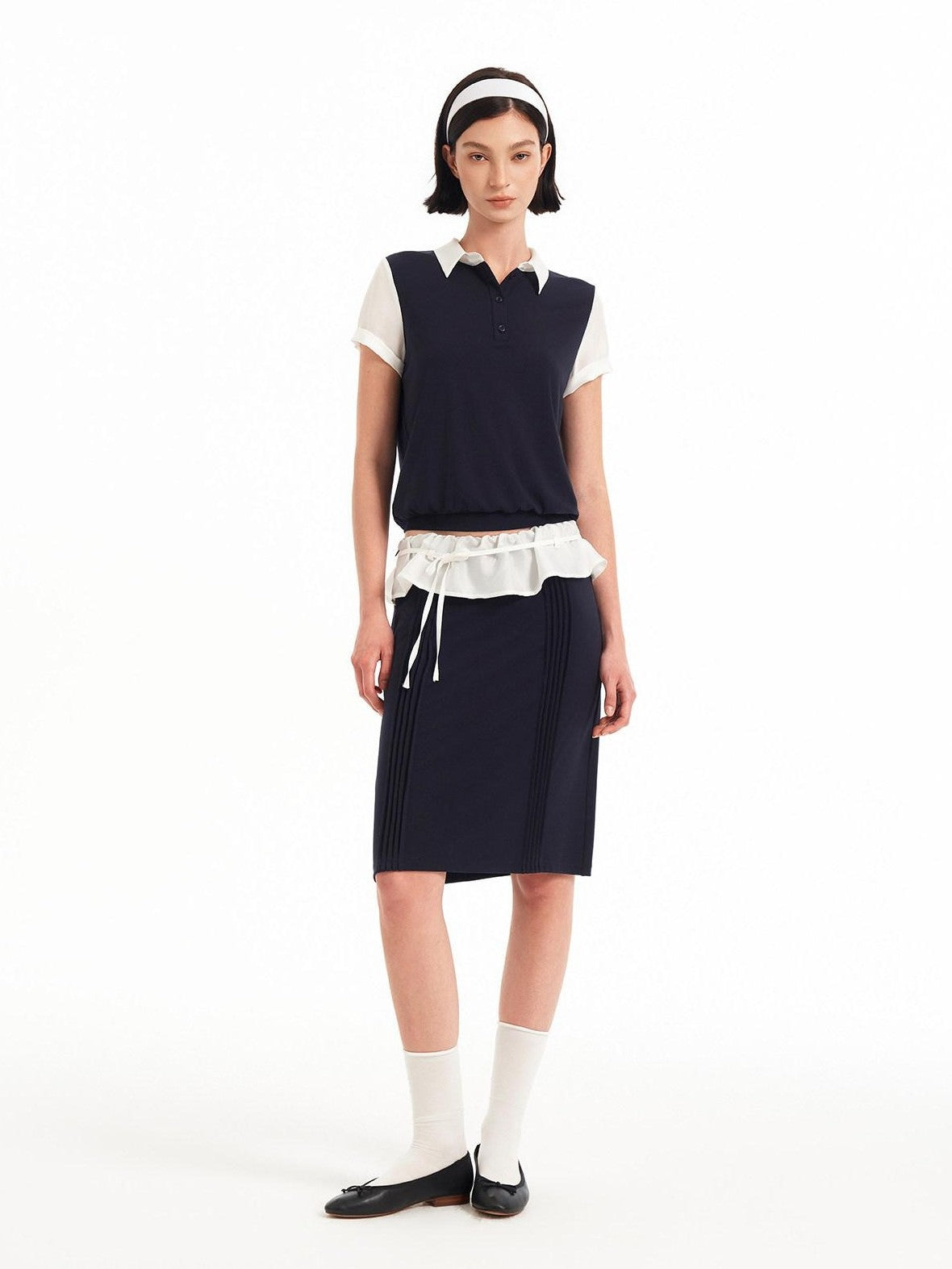 STRIKE A POSE Colorblock Cinched Waist Polo Women&