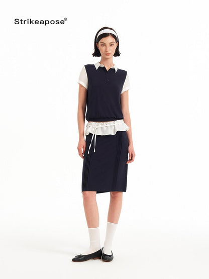 STRIKE A POSE Colorblock Cinched Waist Polo Women&