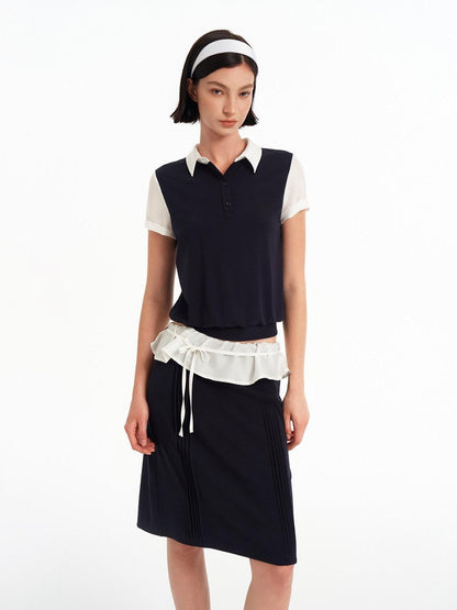 STRIKE A POSE Colorblock Cinched Waist Polo Women&
