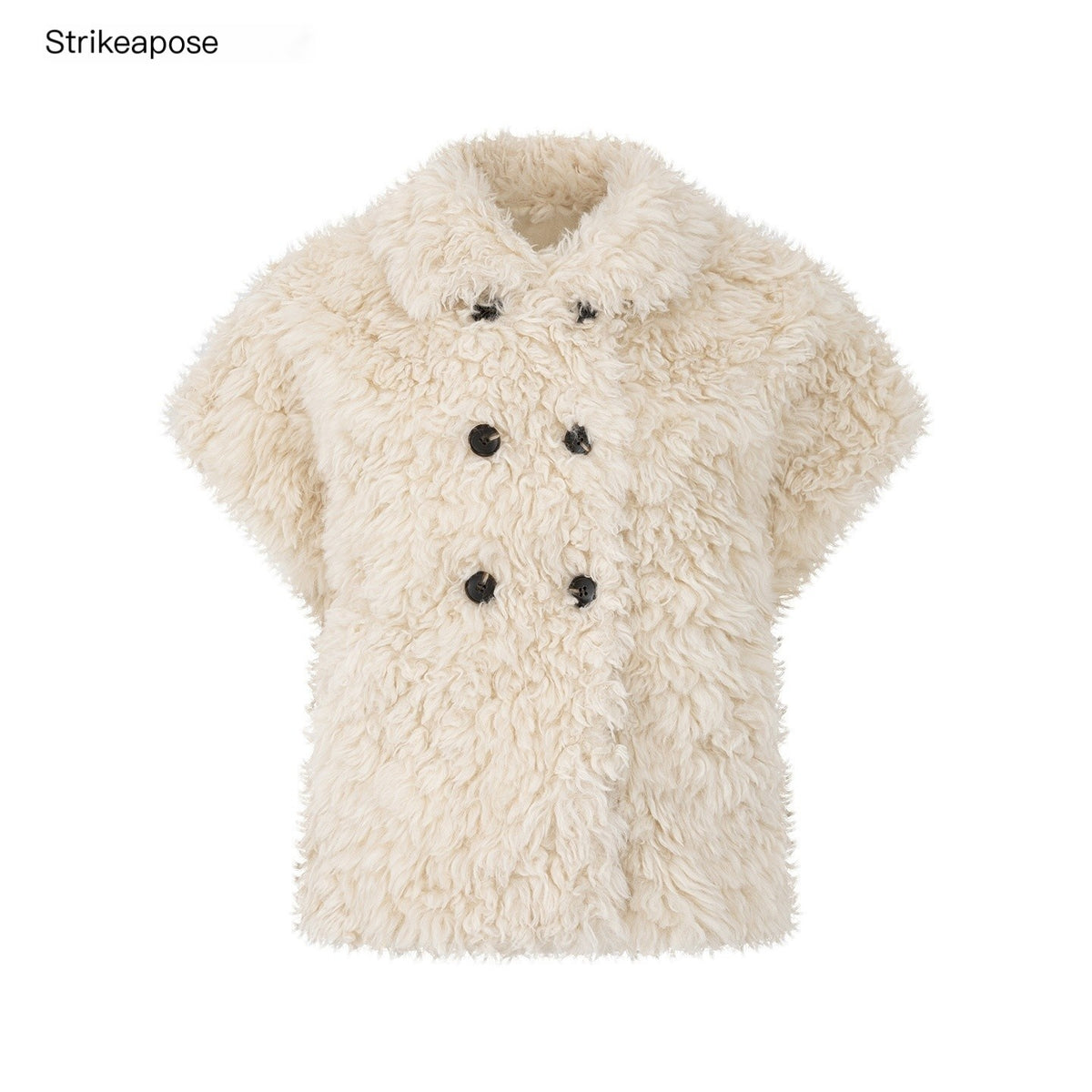 STRIKE_A_POSE_Cream_Double_Breasted_Lapel_Cape_Sleeve_Cropped_Women&
