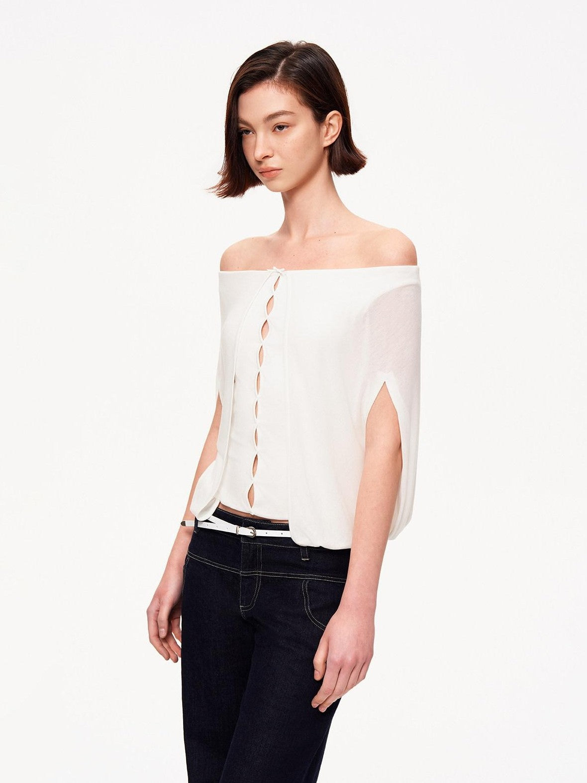 STRIKE A POSE Cropped Cutout Batwing Relaxed Women&