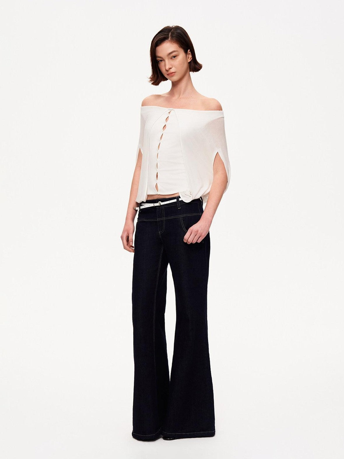 STRIKE A POSE Cropped Cutout Batwing Relaxed Women&