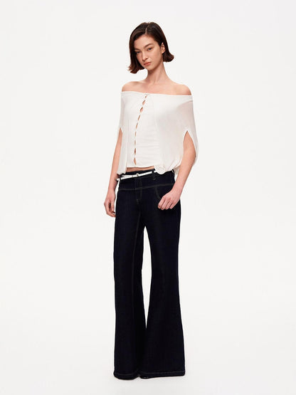 STRIKE A POSE Cropped Cutout Batwing Relaxed Women&