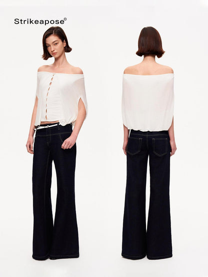 STRIKE A POSE Cropped Cutout Batwing Relaxed Women&