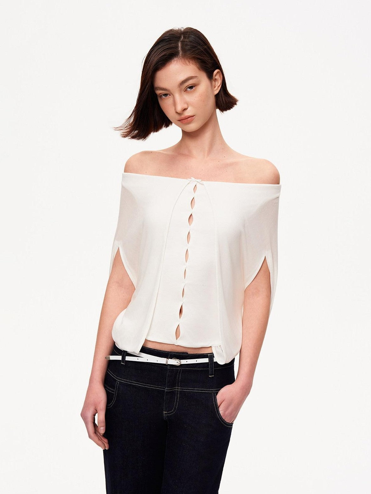 STRIKE A POSE Cropped Cutout Batwing Relaxed Women&