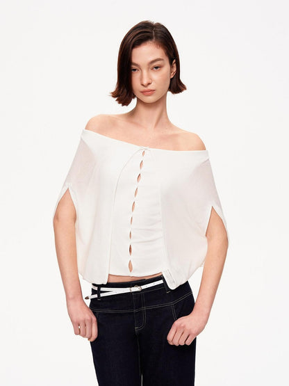 STRIKE A POSE Cropped Cutout Batwing Relaxed Women&